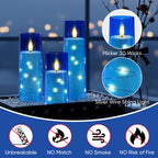 Raycare Flameless Candles with String Lights - 9pcs-Blue view 7