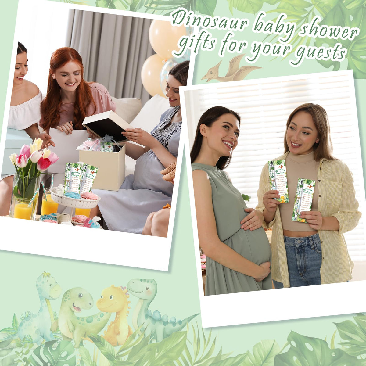 EYNDYN 145 Pieces Baby Shower Favors Ballpoint Pens and Keychains Gifts Bulk Retractable Pens Gender Reveal Cards Souvenirs - 36 / Dinosaur view 6