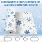 CXPSINC 54 Inch Plastic Table Cover Roll Disposable Tablecloth with Slide Cutter - Christmas Blue Snowflake / 1200" x 54" (Rectangular) view 1