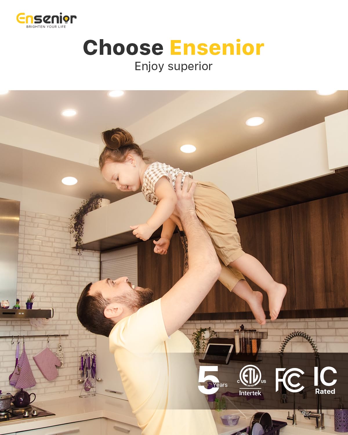 Ensenior 12 Pack 6 Inch LED Recessed Ceiling Light, 6000K, 1200LM 12W 120V (HY_888)