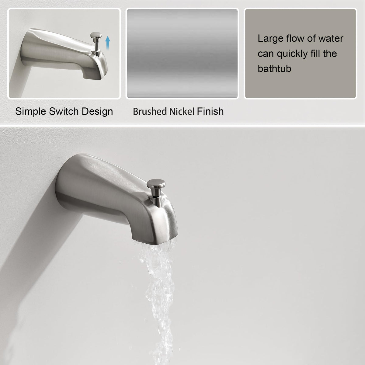 FROPO Shower Tub Faucet - Brushed Nickel view 3