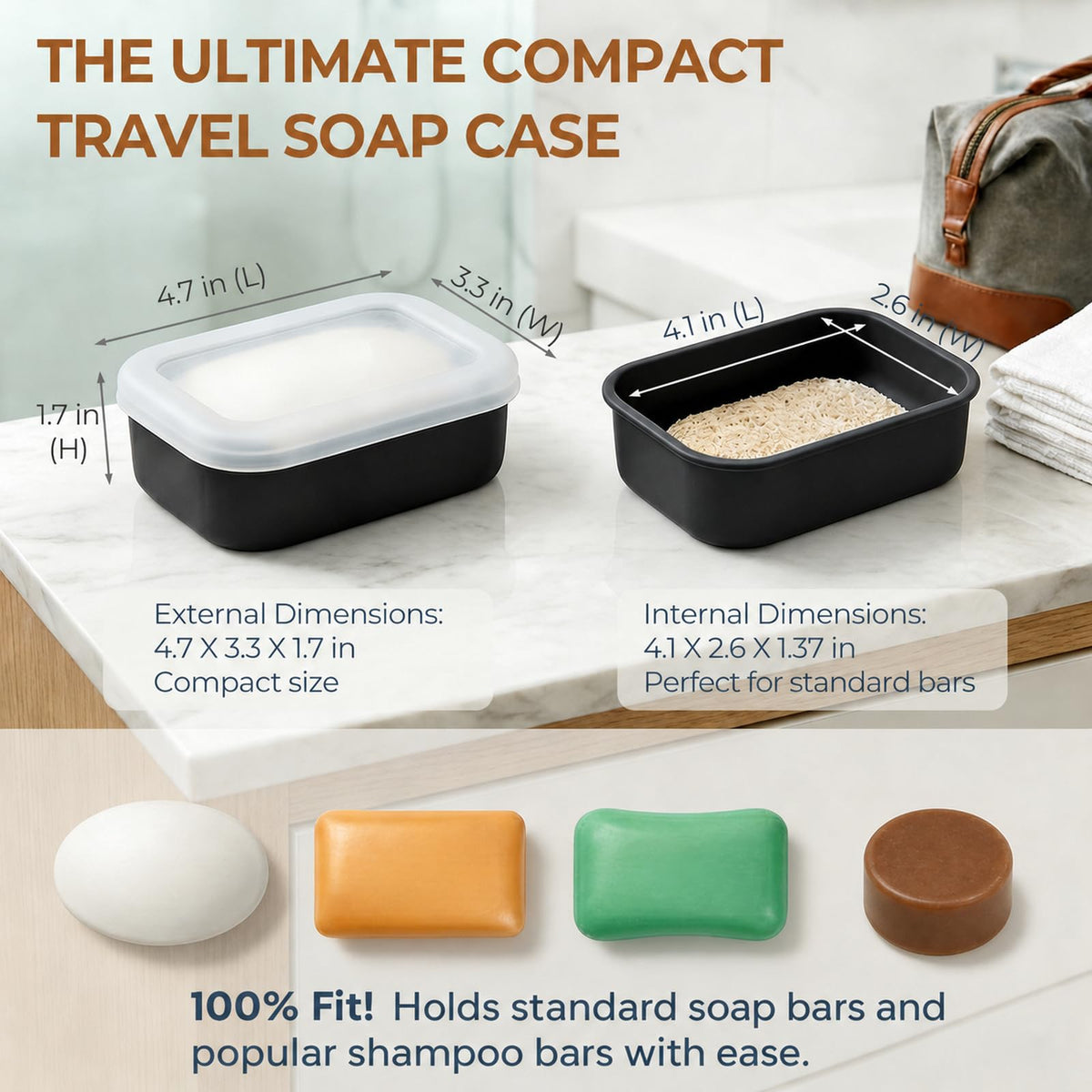AIMAIAIMAI Travel Soap Case, Compact Silicone Travel Soap