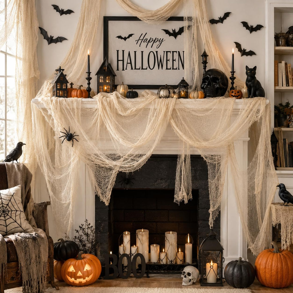 Qtisky Halloween Gauze Creepy Cloth