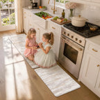 KIMODE Anti Fatigue Kitchen Mat, Abstract Farmhouse Kitchen Rugs Sets of 2 - Light Brown/Multi / 17.3" x 47"+17.3" x 29"--0.47 inches view 7