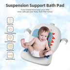 Tavlshero Collapsible Baby Bathtub for Newborn, Foldable Baby Bath Tub with Thermometer & Soft Floating Cushion & Drain