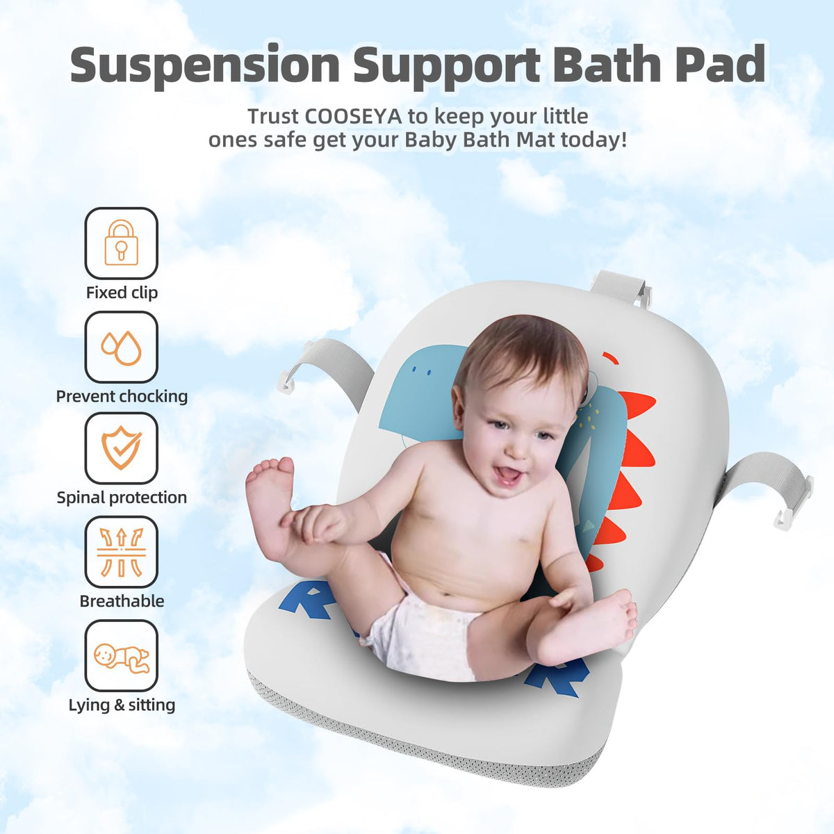 Tavlshero Collapsible Baby Bathtub for Newborn, Foldable Baby Bath Tub with Thermometer & Soft Floating Cushion & Drain