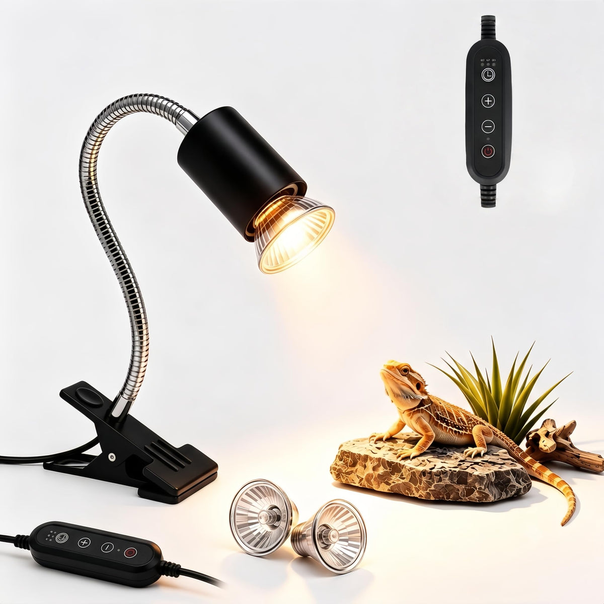 AlteBezie Reptile Heat Lamp - Timer & Dimmable