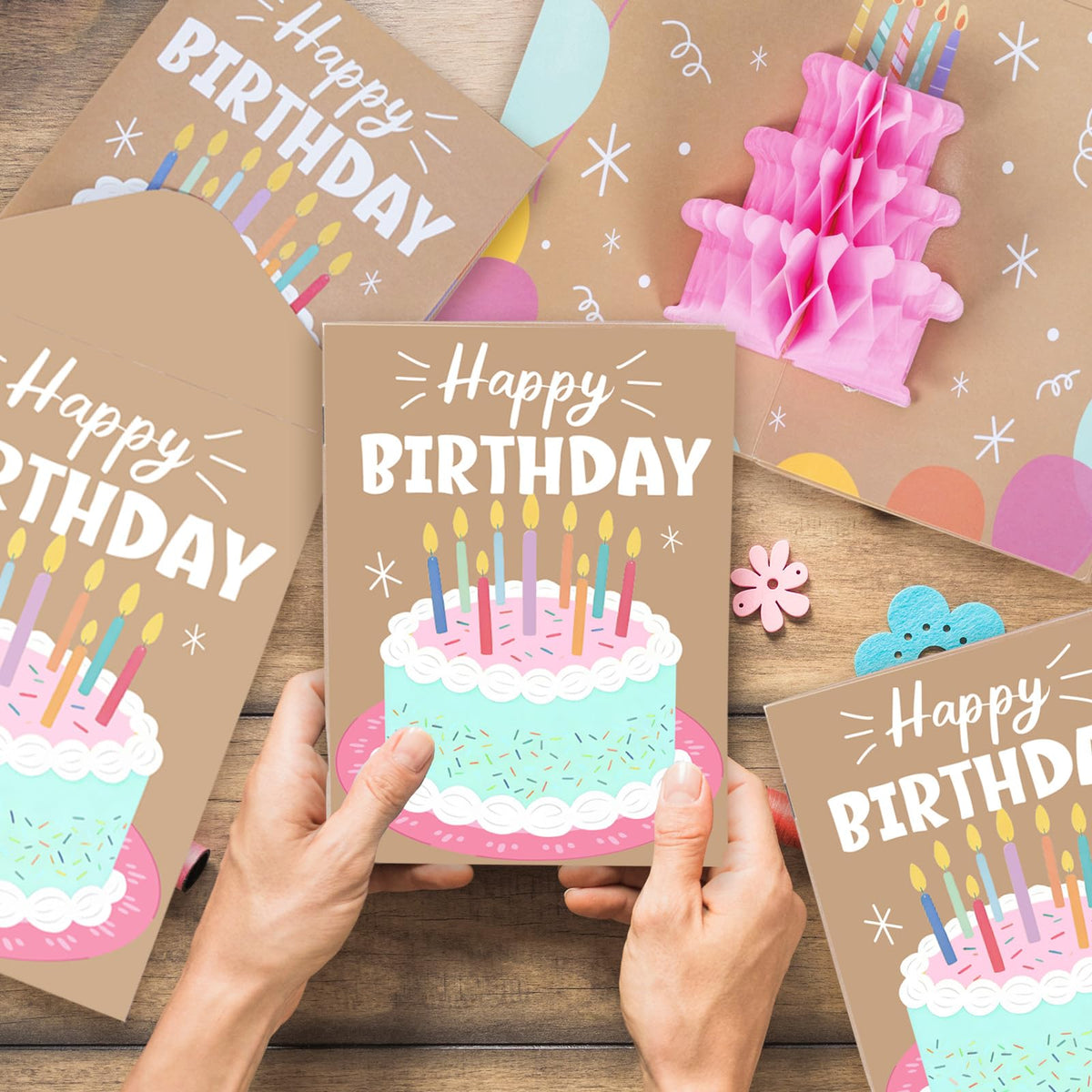 Marhpveua 6 Slots 3D Honeycomb Birthday Money Card Holder - Cowhide Color view 2