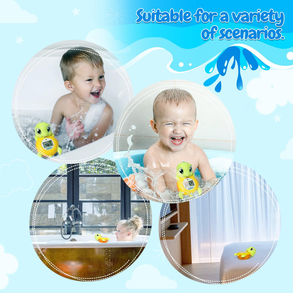 Sea Turtle Water Proof Baby Bath Thermometer Used for Infant Baby Bath - YELLOW AND GREEN view 5