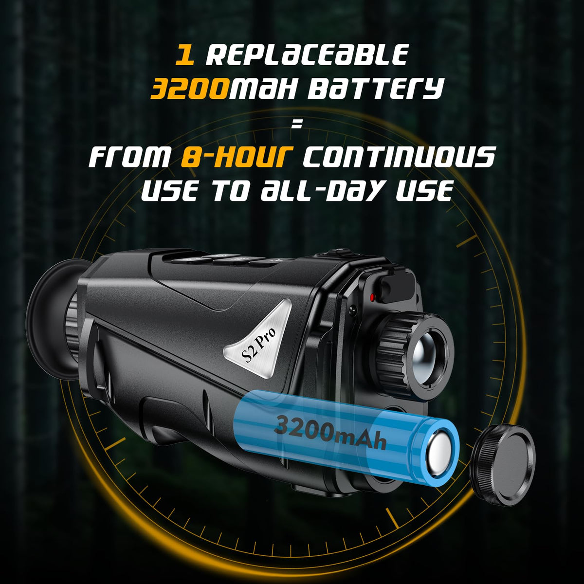 VteePck Thermal Imaging Monocular for Hunting with 12μm Sensor & 1000m Detection, AI 320 (additional view 7)