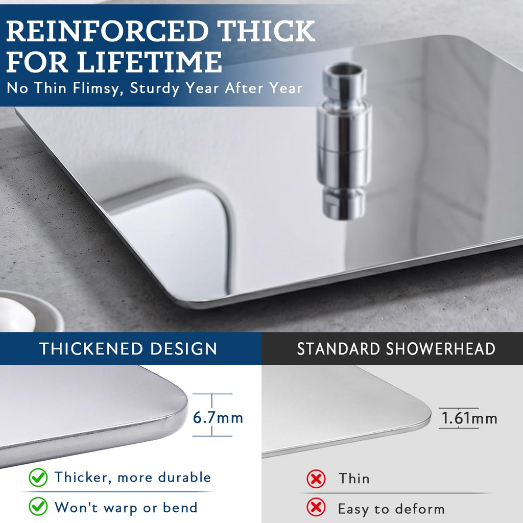 G-Promise Inch All Metal Rain Shower Head with Handheld
