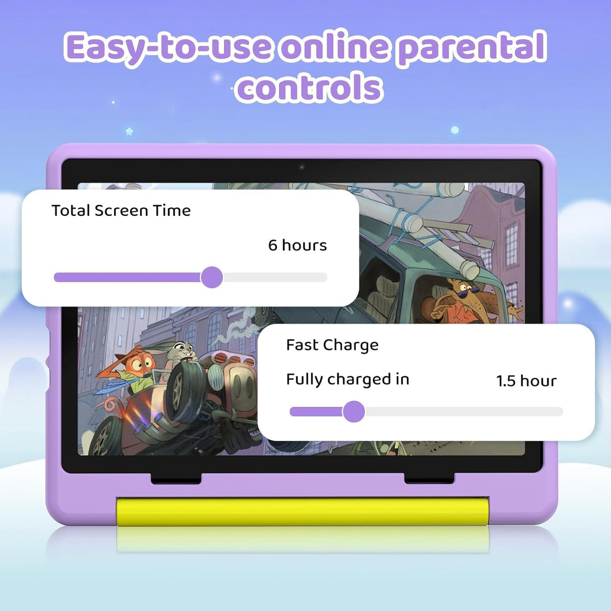 Kids Tablet,Android 16 Tablet for Kids 10 inch with Case,24GB RAM 64GB ROM - Purple view 5
