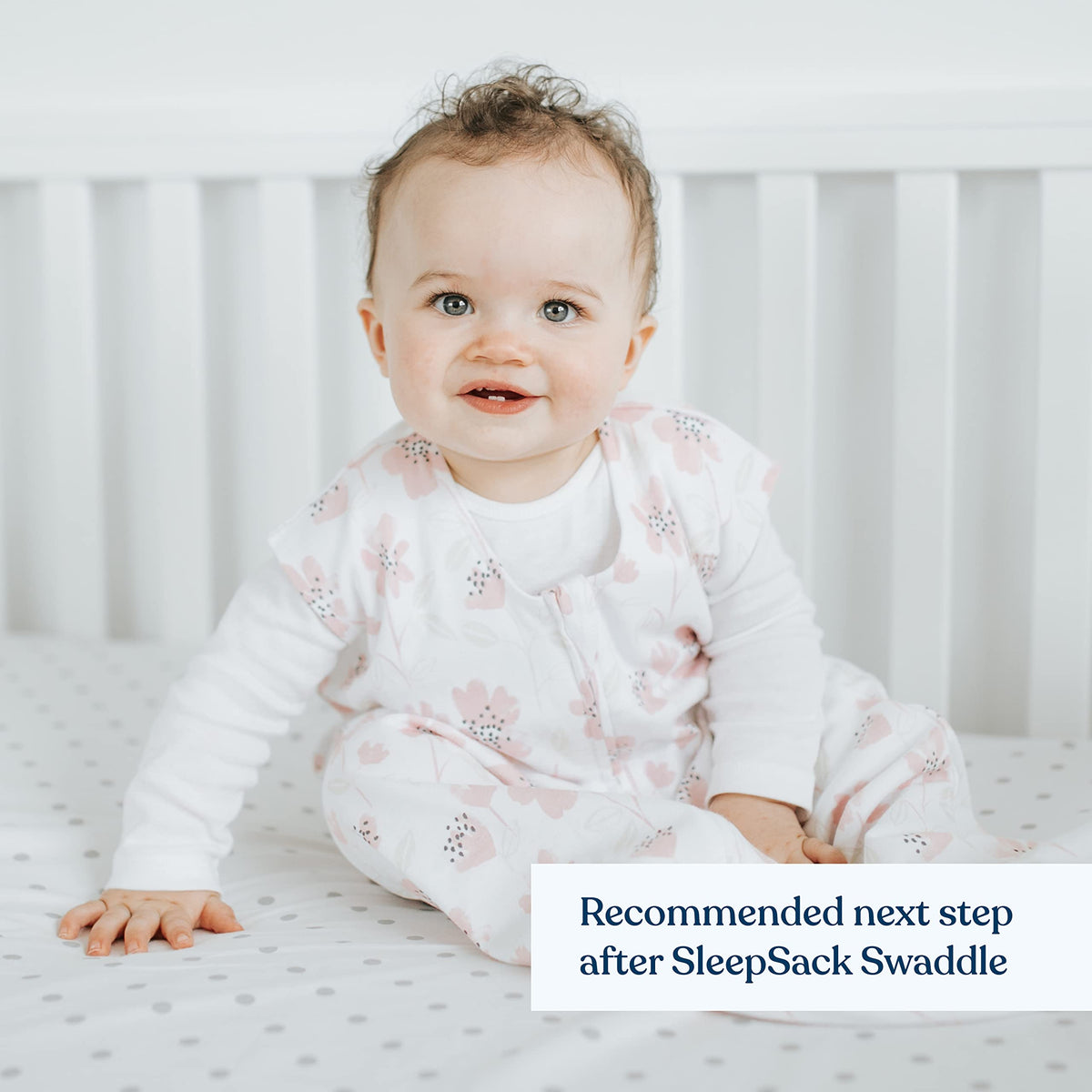 HALO SleepSack, 100% Cotton Wearable Blanket, Swaddle Transition Sleeping Bag, TOG 0.5, Wildflower Blush, Medium, 6-12