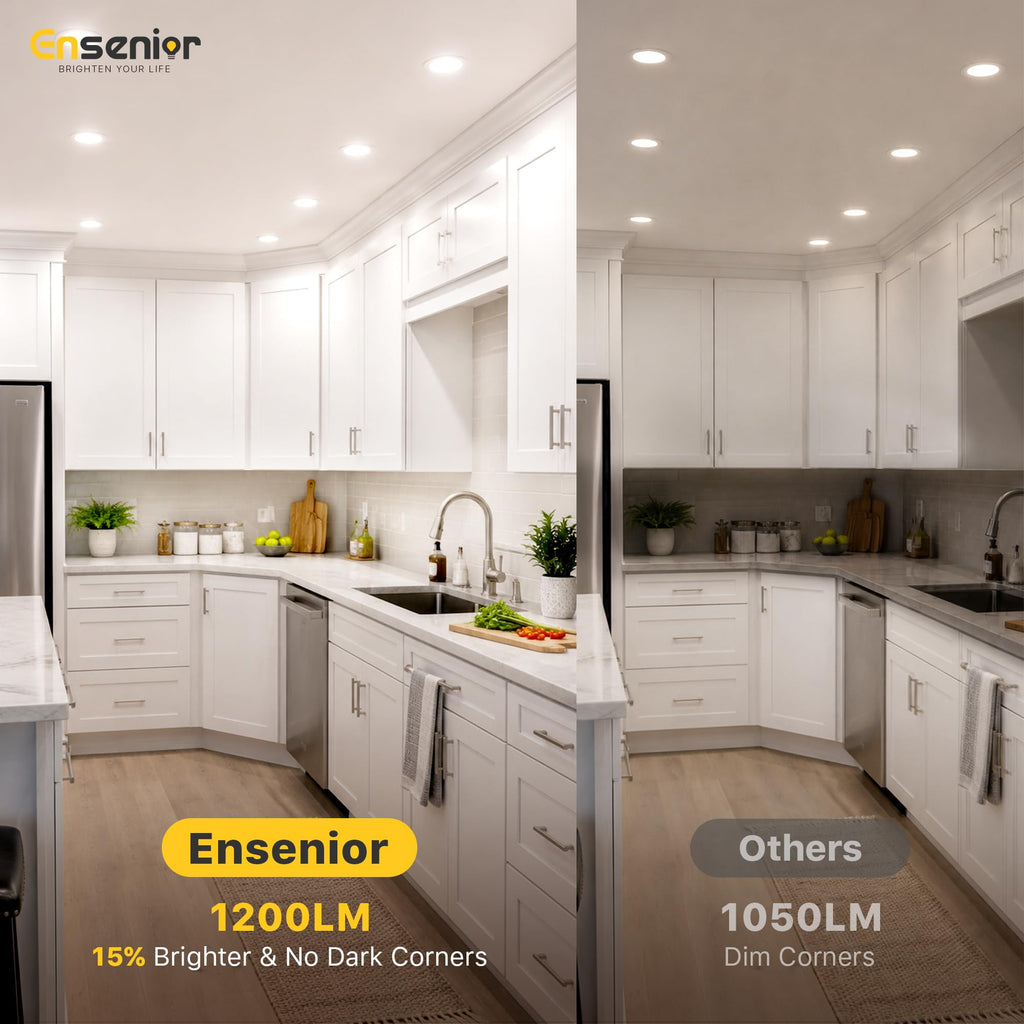 Ensenior 12 Pack 6 Inch LED Recessed Ceiling Light, 5CCT, 1200LM 12W 120V (Vecot)