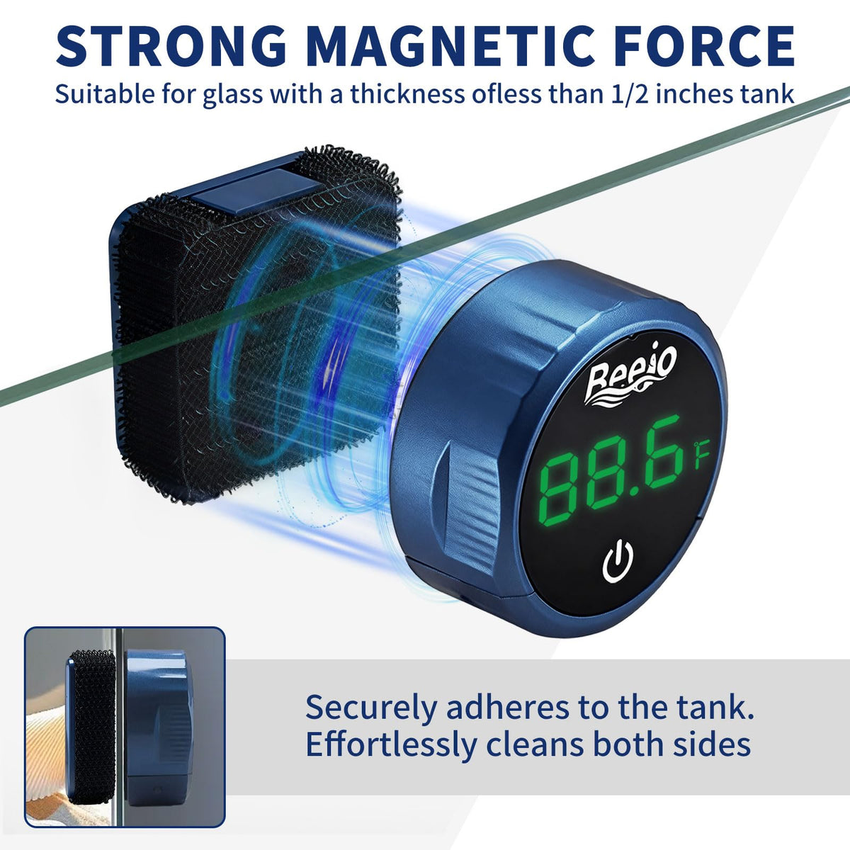 BEEJO Fish Tank Magnetic Glass Cleaner - Blue view 2