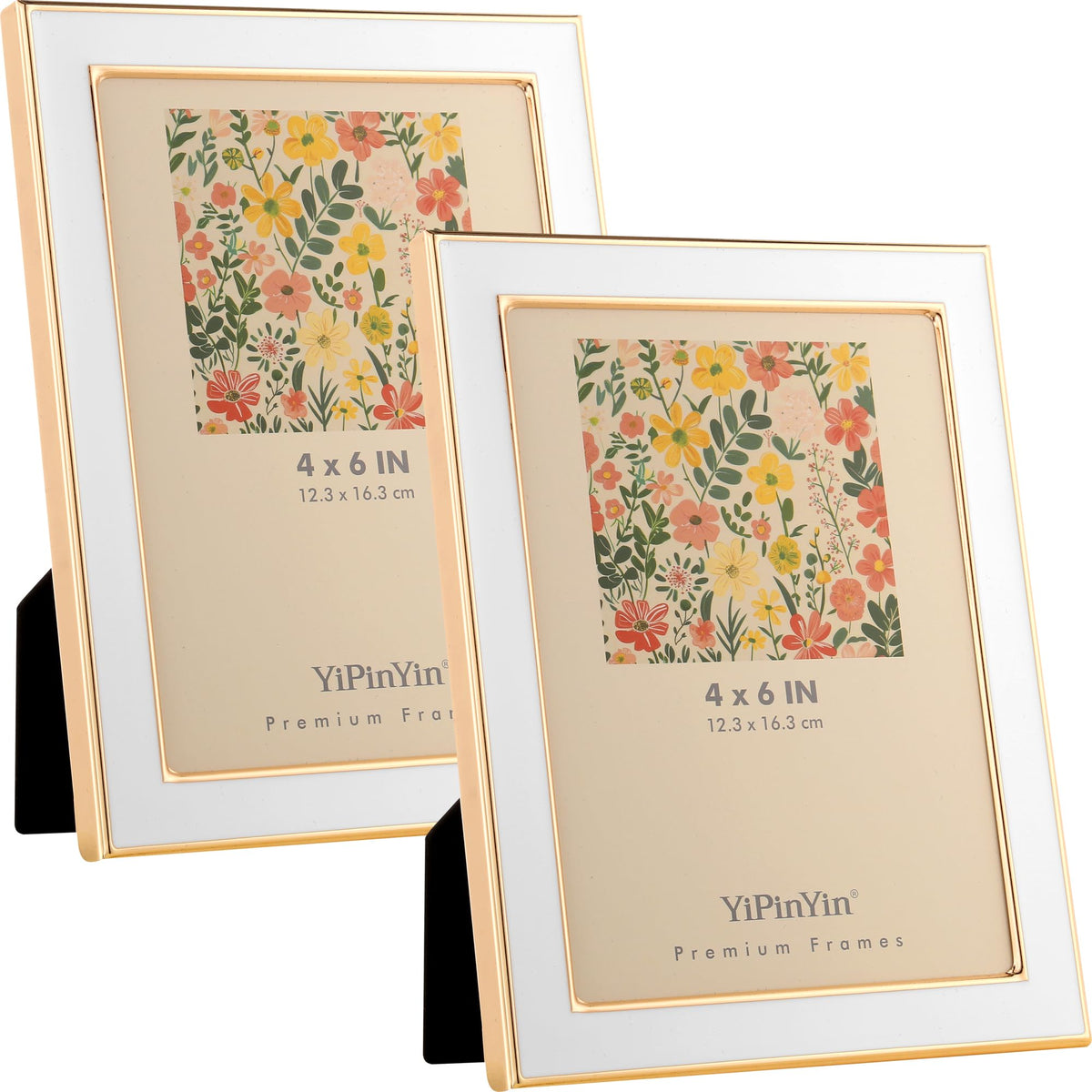 YiPinYin Enamel Picture Frames - White / 4x6Inch 2PK