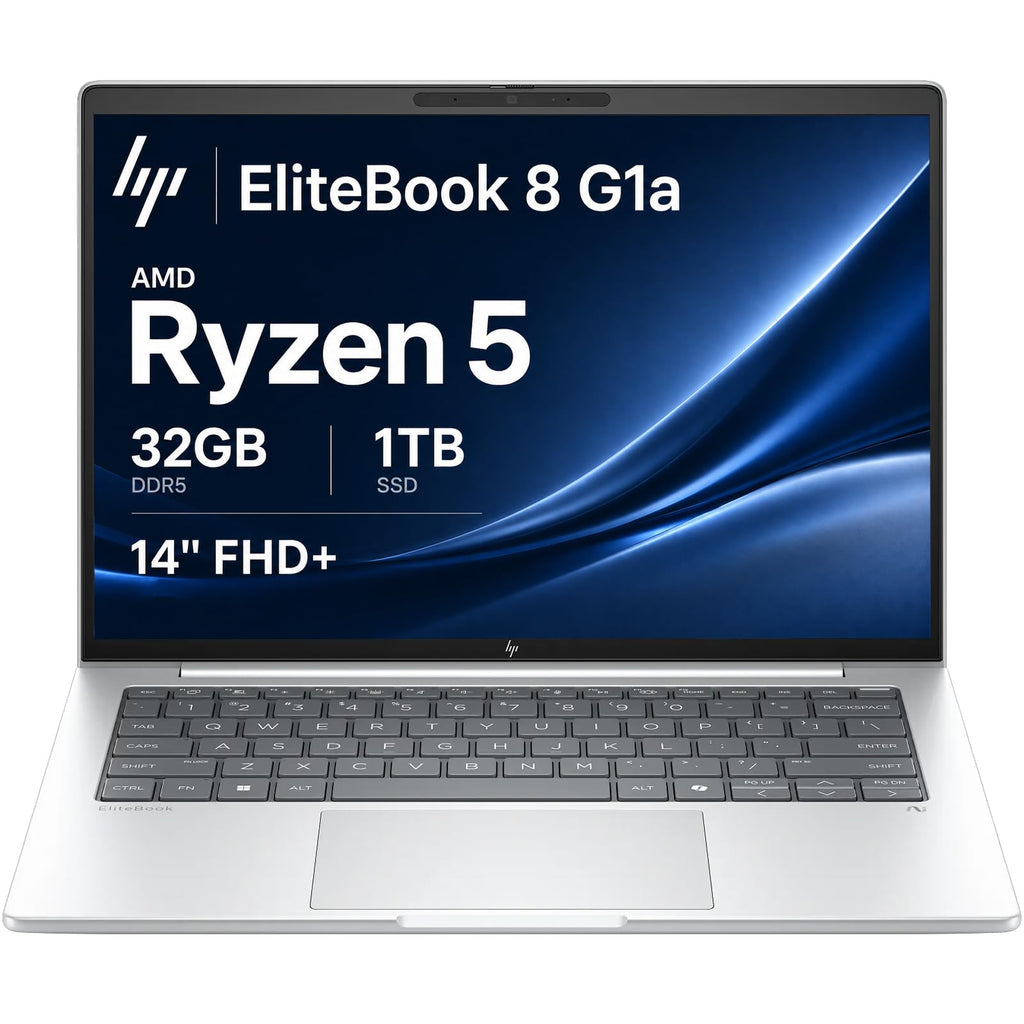 HP EliteBook 8 G1a Laptop, 14" FHD+, AMD Ryzen 5 230, 32GB DDR5, 1TB SSD