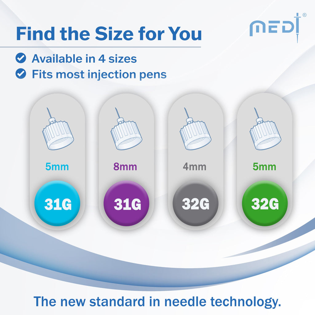 Medt Fine Insulin Pen Needles 32G 4mm - 48 Boxes of 100 Ct Bulk (Pack of 48)