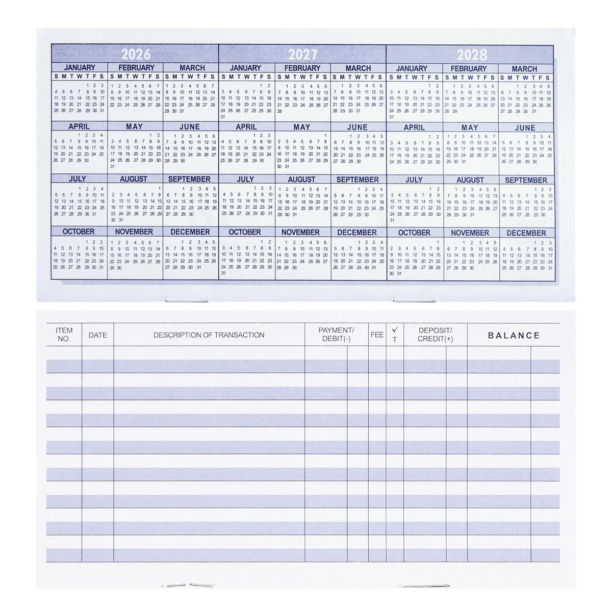 CASMONAL Checkbook Register Books - 20 / Mainstream Register