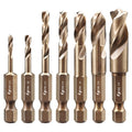 7pcs M35 HSS Cobalt Stubby Drill Bit Set 1/4" Hex Shank 3/32"-3/8"