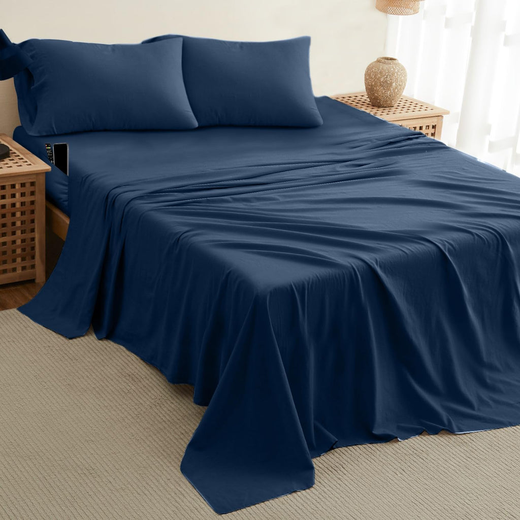 DREAMCARE Sheet Sets - 07 - Navy Blue / King - Extra Deep view 9