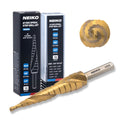 NEIKO 10600A Step Drill Bit, 13 Steps 1/8" to 1/2" Spiral High Speed Steel, Titanium
