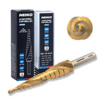 NEIKO 10600A Step Drill Bit, 13 Steps 1/8" to 1/2" Spiral High Speed Steel, Titanium