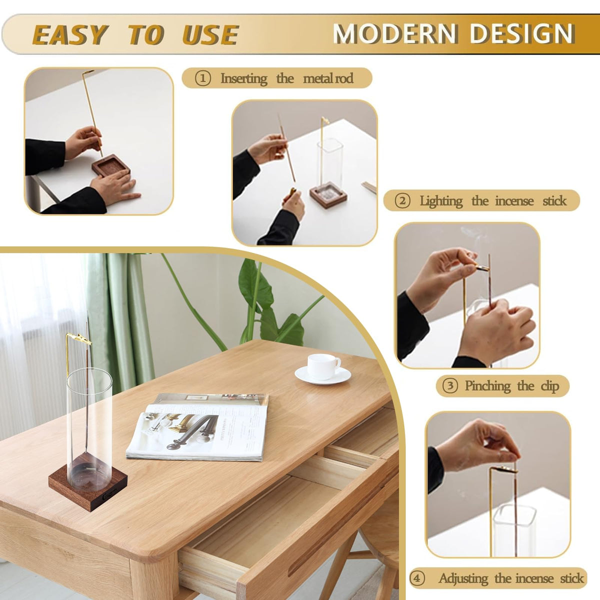 CEREMONY Incense Holder - Transparent Round view 1