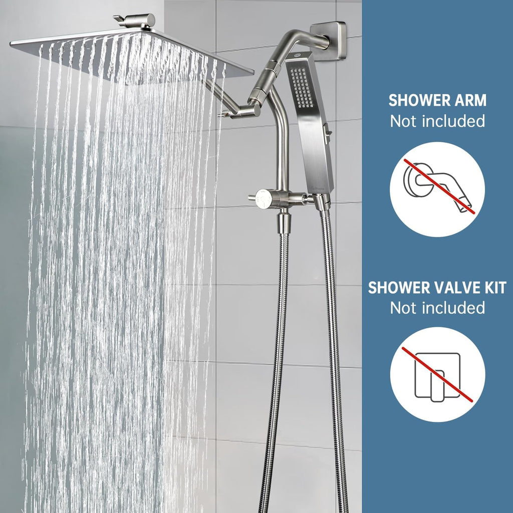 G-Promise Inch All Metal Rain Shower Head with Handheld