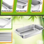 Funnymoom 2 Pcs Stainless Steel Rectangular Cake Pan with Handle - view 4