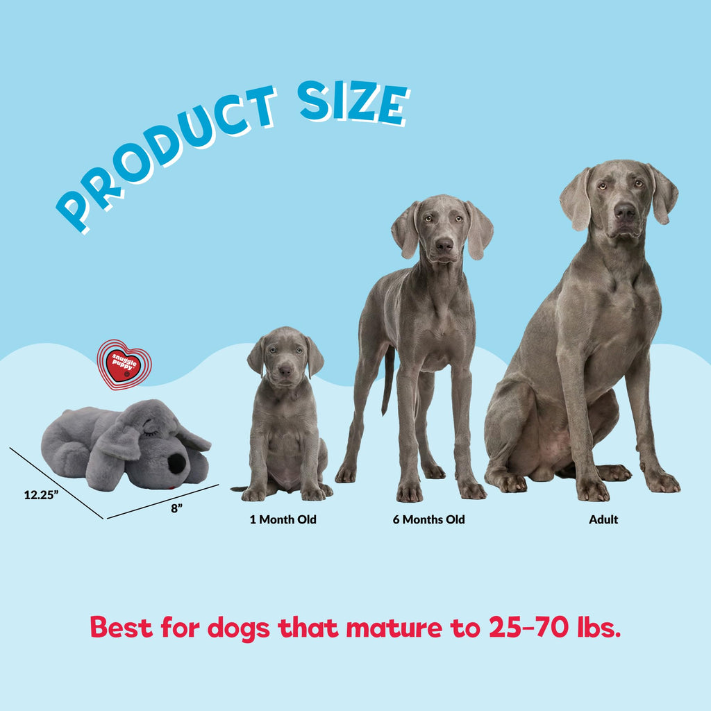 Snuggle Puppie Snuggle Puppy Heartbeat Toy, Calming Comfort, Medium Breeds - – Gray