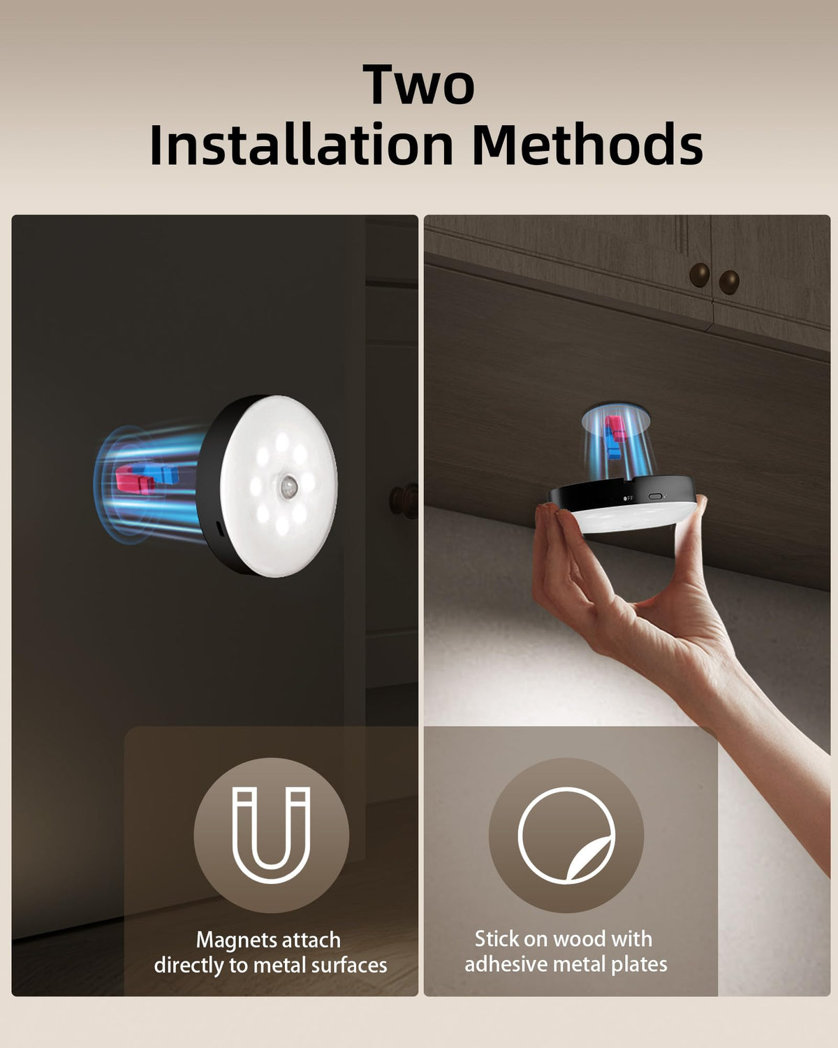 EZVALO Under Cabinet Lighting with Charging Station, 1000mAh Rechargeable Puck Lights (additional view 6)