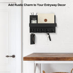 Lwenki Key Holder for Wall, Decorative Key and Mail Holder with Shelf Has Large