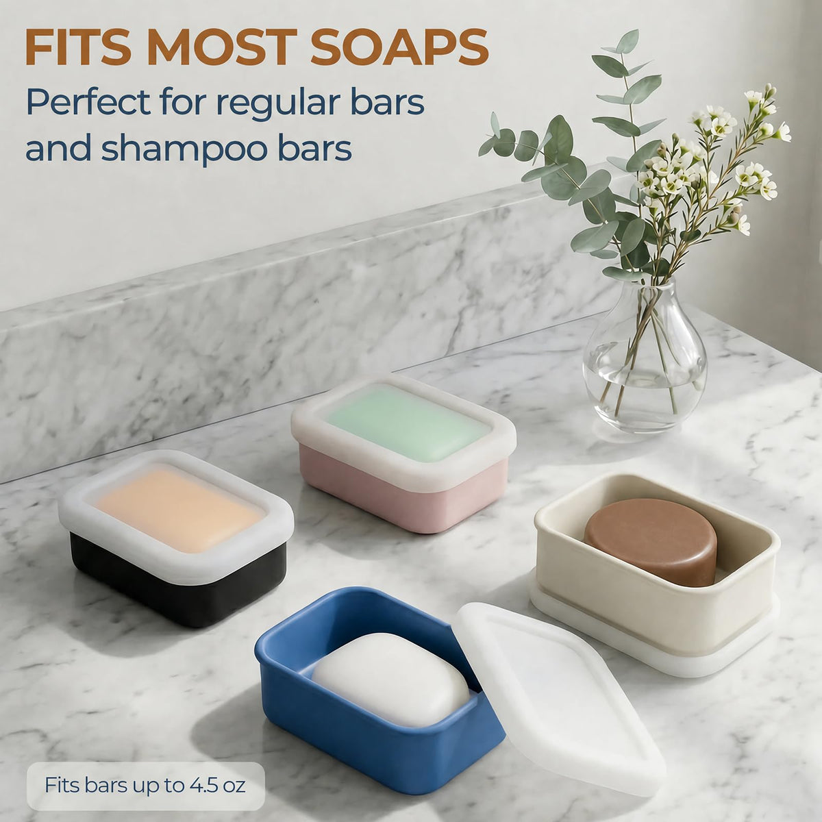 AIMAIAIMAI Travel Soap Case, Compact Silicone Travel Soap