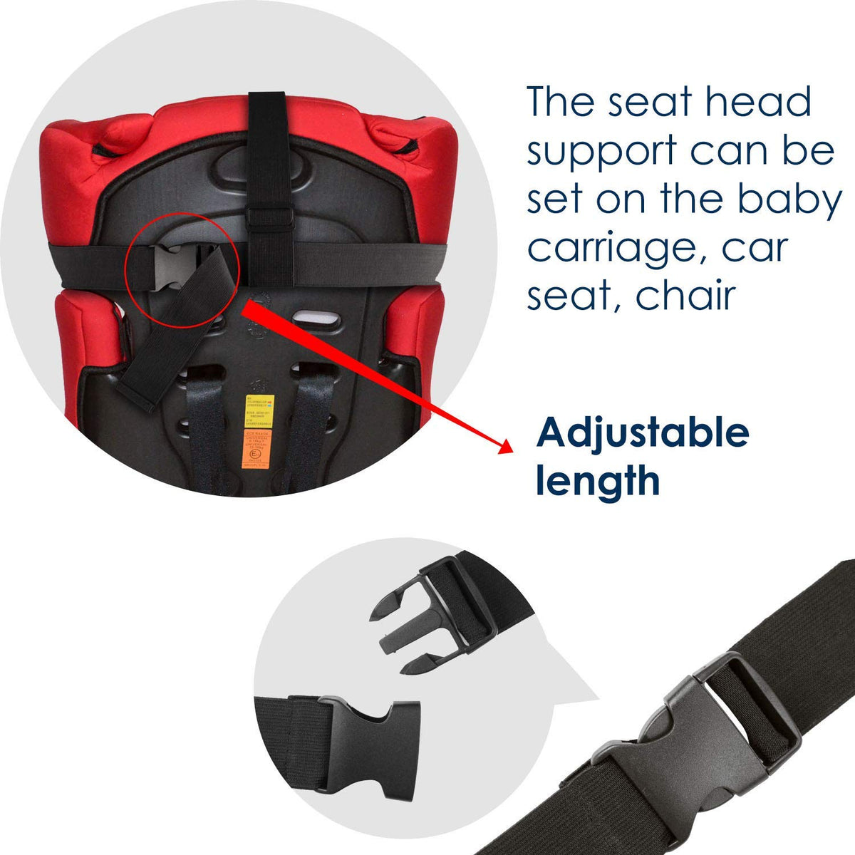 Toddler Car Seat Head Support Sleeping,Travel Head Support for Carseat Baby,Adjustable (additional view 5)