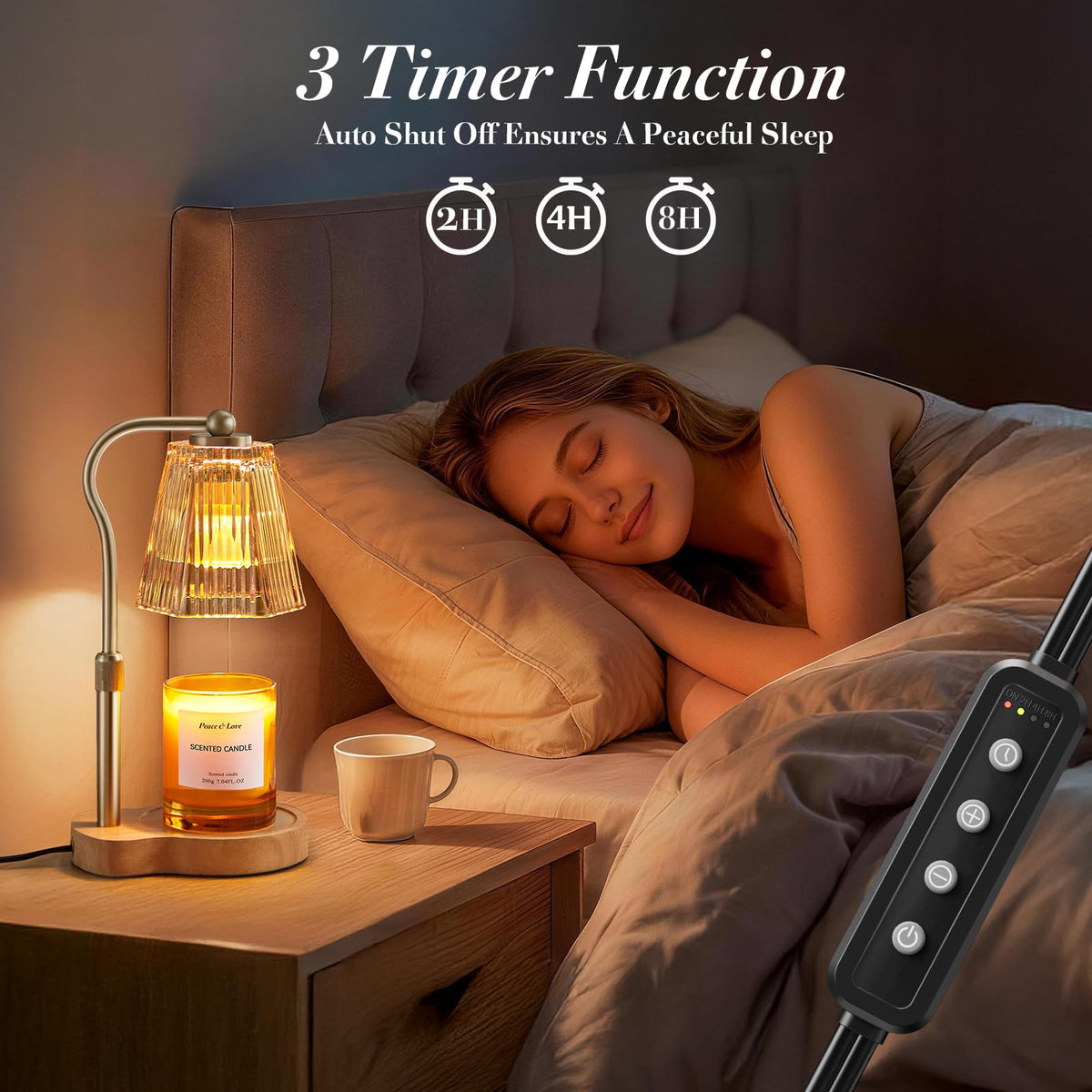 AODHGR Candle Warmer Lamp with Timer Dimmable