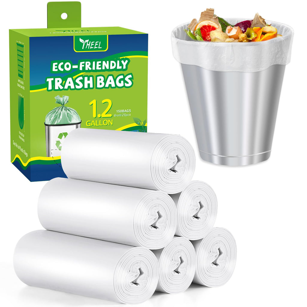 1.2 Gallon Clear Small Trash Bags Strong Leak-Resistant - 150Ct Unscented