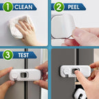 5 Pack Fridge Locks for Kids, QYESWHSR Child Proof Refrigerator Lock with Sticky Adhesive Pads, Fridge Child Locks, RV
