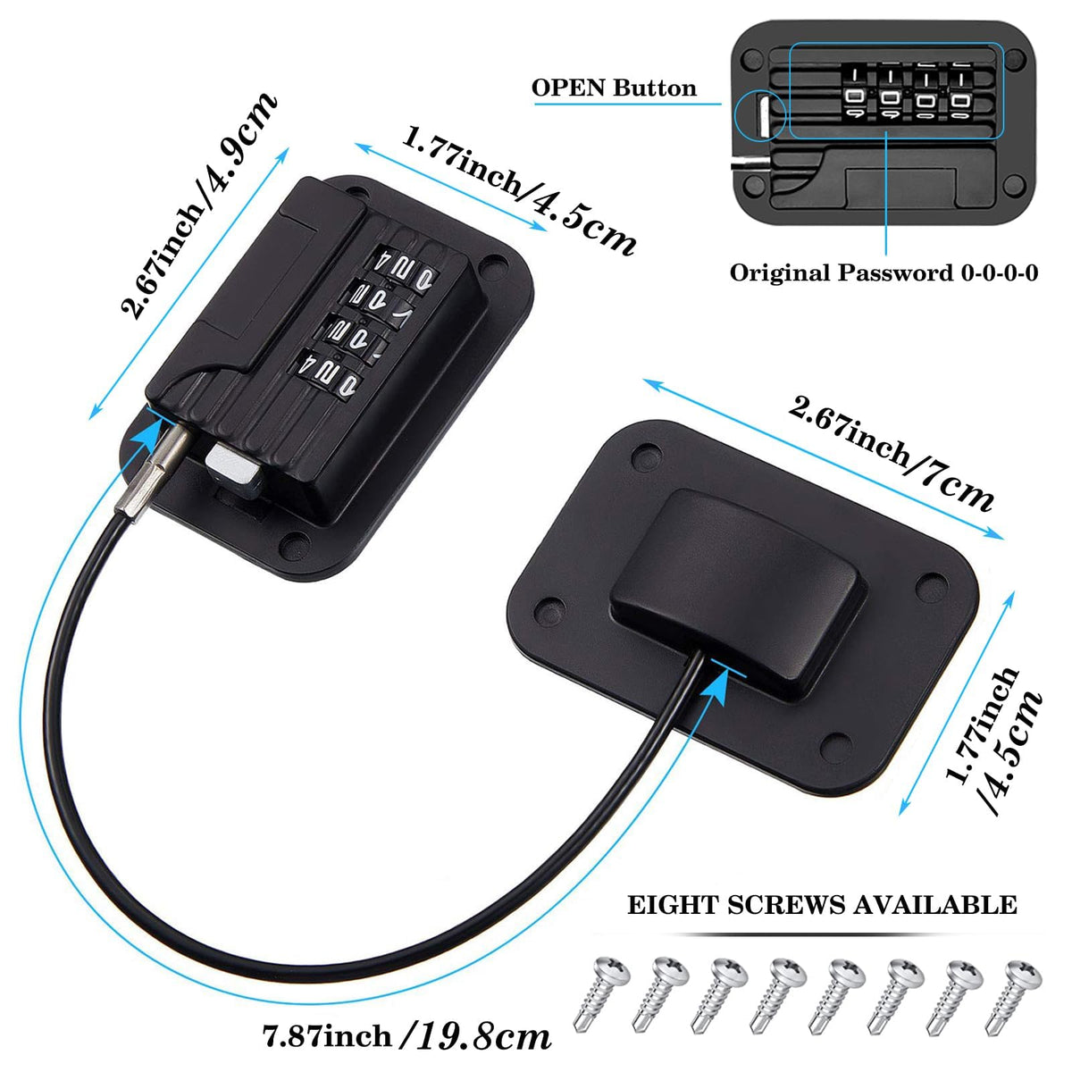 Fridge Locks with Code for Refrigerator - A-Black-2PACK view 6