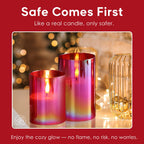 Eywamage Glass Flameless Candles with Remote - Red view 5