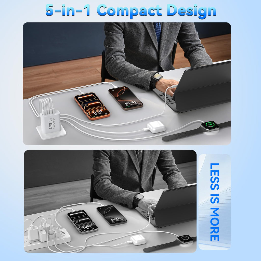USB C Fast Charger Blocks, 60W iPhone USB Type C Wall Charging Power Blocks (additional view 6)