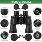 FLYANT 20x50 High Powered Binoculars for Adults, Waterproof Compact Binoculars with Low Light Vision for Bird Watching