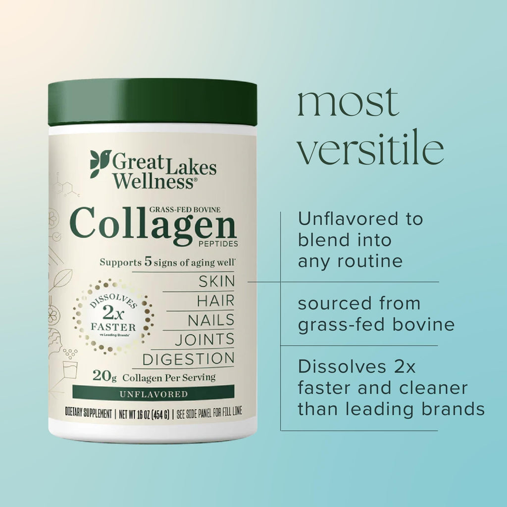 Great Lakes Wellness Collagen Peptides Powder, Unflavored