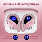 Active Noise Cancelling Ear Buds Wireless Bluetooth Headphones 80H Playtime Display Charging Case 50dB ANC Over - Rose Gold view 5