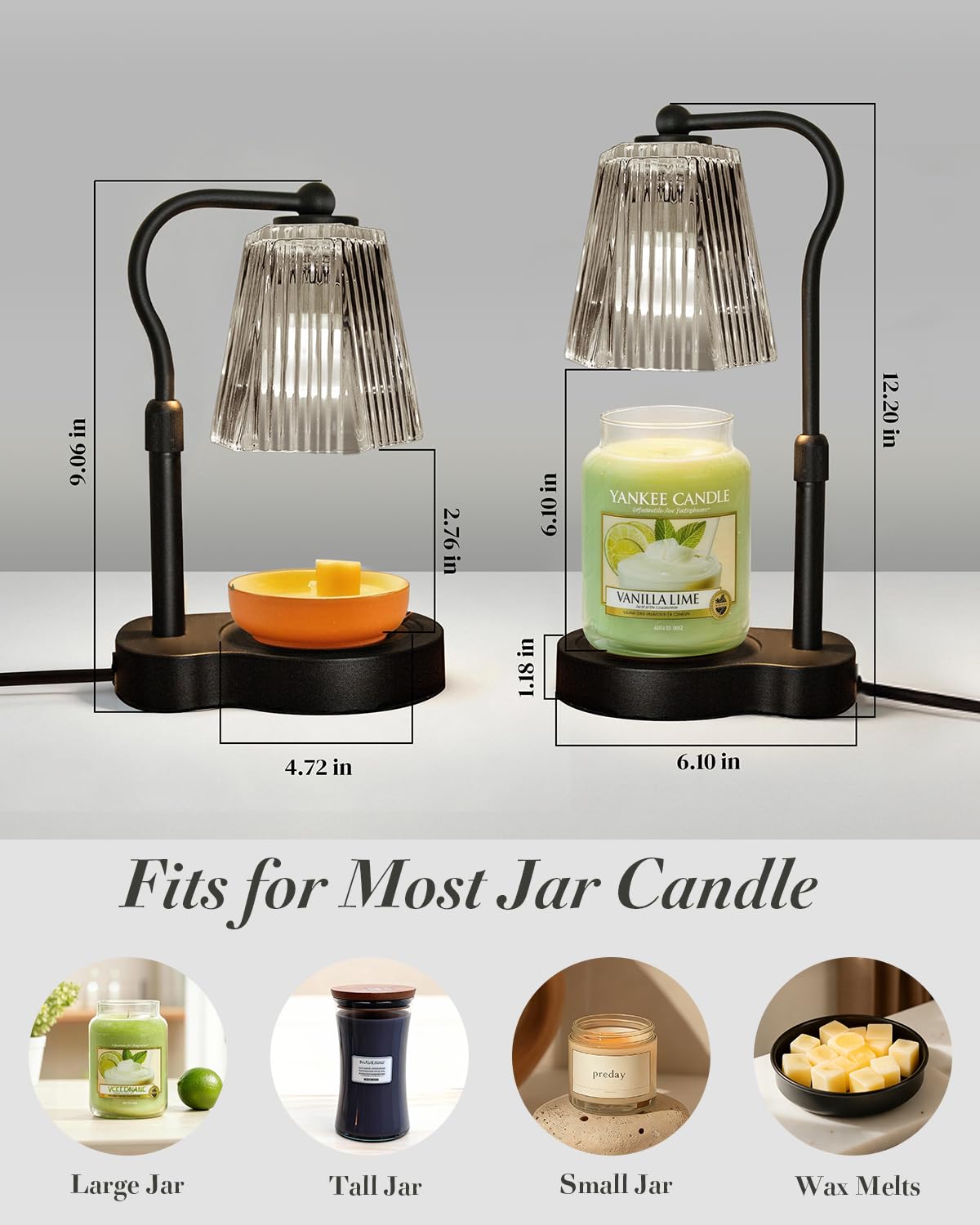 AODHGR Candle Warmer Lamp with Timer Dimmable