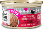 I and love and you Wet Cat Food - Beef Right Meow Pâté - Beef Recipe, Grain Free, Filler Free, 3oz Pack of 24 Cans