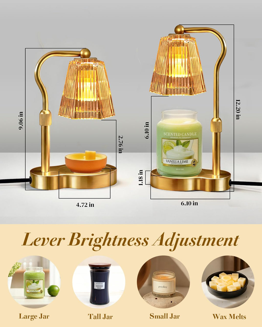 AODHGR Candle Warmer Lamp with Timer Dimmable
