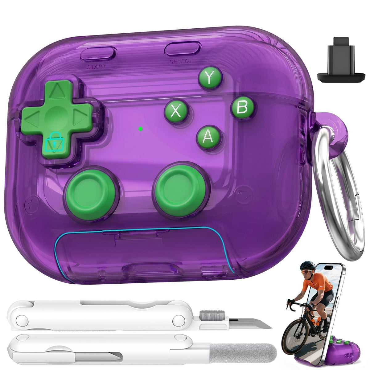 Polislime for AirPods Pro 3 Case Cover 2025 with Safety Lock-Clear Purple