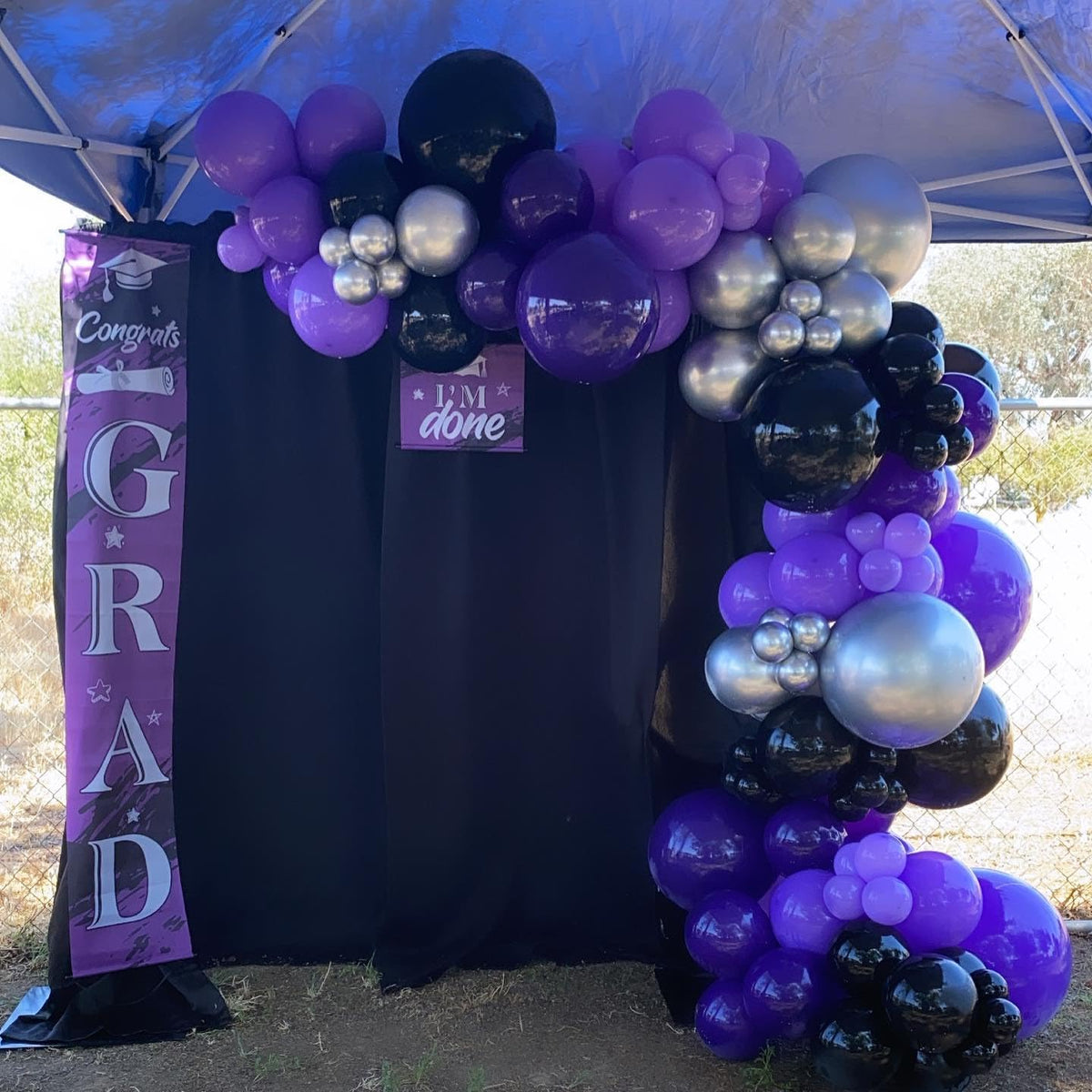 ADOINBY Balloons Arch Kit - Black and Purple Silver view 3