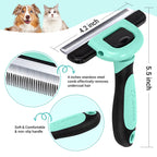 MIU COLOR Pet Grooming Brush Deshedding Tool for Dogs & Cats - Spring Green / Short and Medium Hair view 1